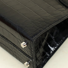 Hermes Noir Mini Kelly Sellier Alligator Bag