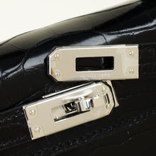 Hermes Noir Mini Kelly Sellier Alligator Bag