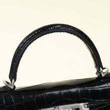 Hermes Noir Mini Kelly Sellier Alligator Bag