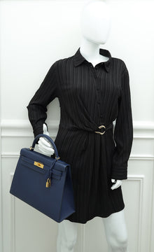 Hermes Bleu Saphire Kelly 32 Sellier Bag