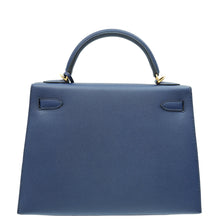 Hermes Bleu Saphire Kelly 32 Sellier Bag