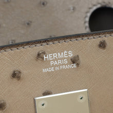 Hermes Gris Tourterelle Ostrich Retourne Birkin 30 Bag