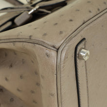 Hermes Gris Tourterelle Ostrich Retourne Birkin 30 Bag