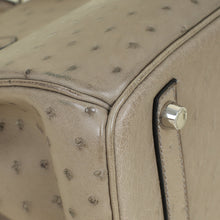 Hermes Gris Tourterelle Ostrich Retourne Birkin 30 Bag
