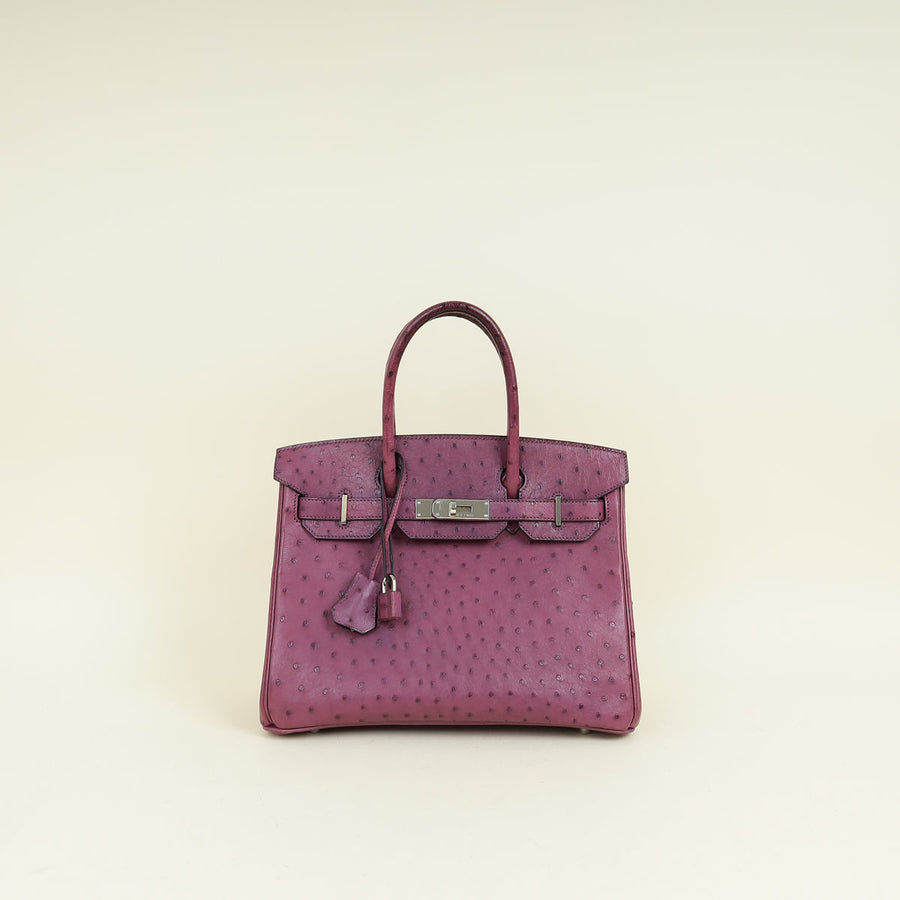 Hermes Violine Ostrich Retourne Birkin 30 Bag
