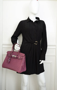 Hermes Violine Ostrich Retourne Birkin 30 Bag