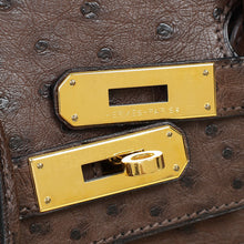 Hermes Chocolate Ostrich Retourne Birkin 30 Bag