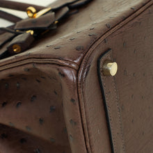Hermes Chocolate Ostrich Retourne Birkin 30 Bag