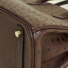 Hermes Chocolate Ostrich Retourne Birkin 30 Bag