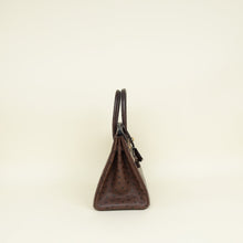 Hermes Chocolate Ostrich Retourne Birkin 30 Bag