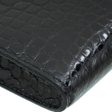 Hermes Noir Kelly Cut Shiny Crocodile Porosus Bag