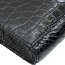 Hermes Noir Kelly Cut Shiny Crocodile Porosus Bag