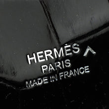 Hermes Noir Kelly Cut Shiny Crocodile Porosus Bag