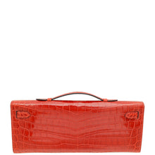 Hermes Miel Shiny Niloticus Crocodile Kelly Cut Bag