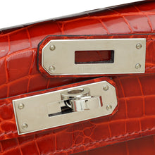 Hermes Miel Shiny Niloticus Crocodile Kelly Cut Bag