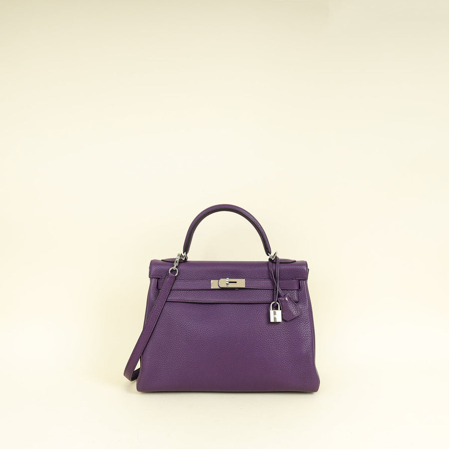 Hermes Ultraviolet Kelly 32 Retourne Bag