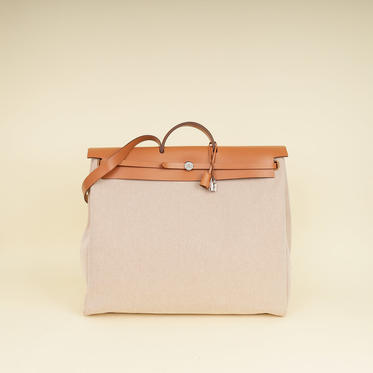 Hermes Natural Herbag Zip 50 Retourne Cabine Bag