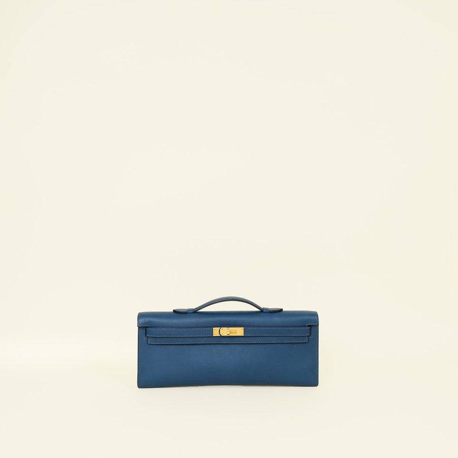 Hermes Bleu France Kelly Cut Clutch