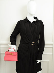 Hermes Rose Azalee Chevre Mysore Mini Kelly Sellier Bag