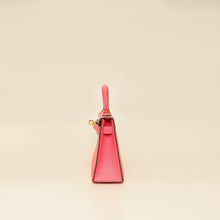 Hermes Rose Azalee Chevre Mysore Mini Kelly Sellier Bag