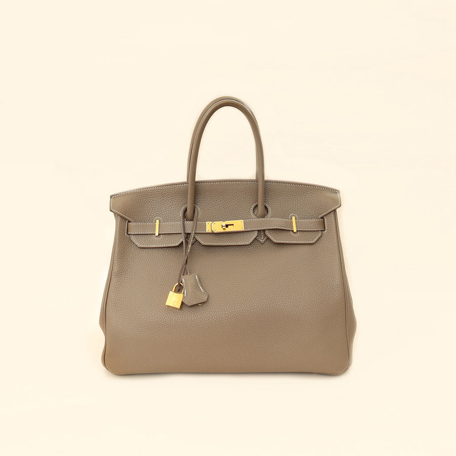 Hermes Etoupe Retourne Birkin 35 Bag