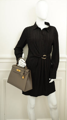 Hermes Gris Etain Sellier Kelly 28 Bag