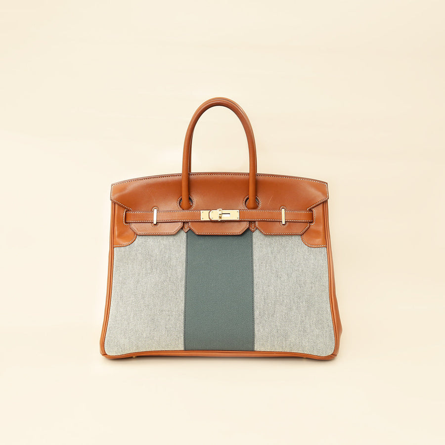 Hermes Bicolor Flag Birkin 35 Bag