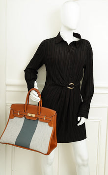 Hermes Bicolor Flag Birkin 35 Bag