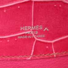 Hermes Fuchsia Shiny Porosus Crocodile Kelly Cut Bag