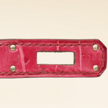 Hermes Fuchsia Shiny Porosus Crocodile Kelly Cut Bag