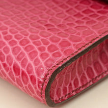 Hermes Fuchsia Shiny Porosus Crocodile Kelly Cut Bag