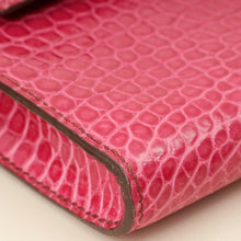 Hermes Fuchsia Shiny Porosus Crocodile Kelly Cut Bag