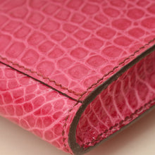 Hermes Fuchsia Shiny Porosus Crocodile Kelly Cut Bag