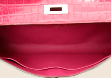 Hermes Fuchsia Shiny Porosus Crocodile Kelly Cut Bag