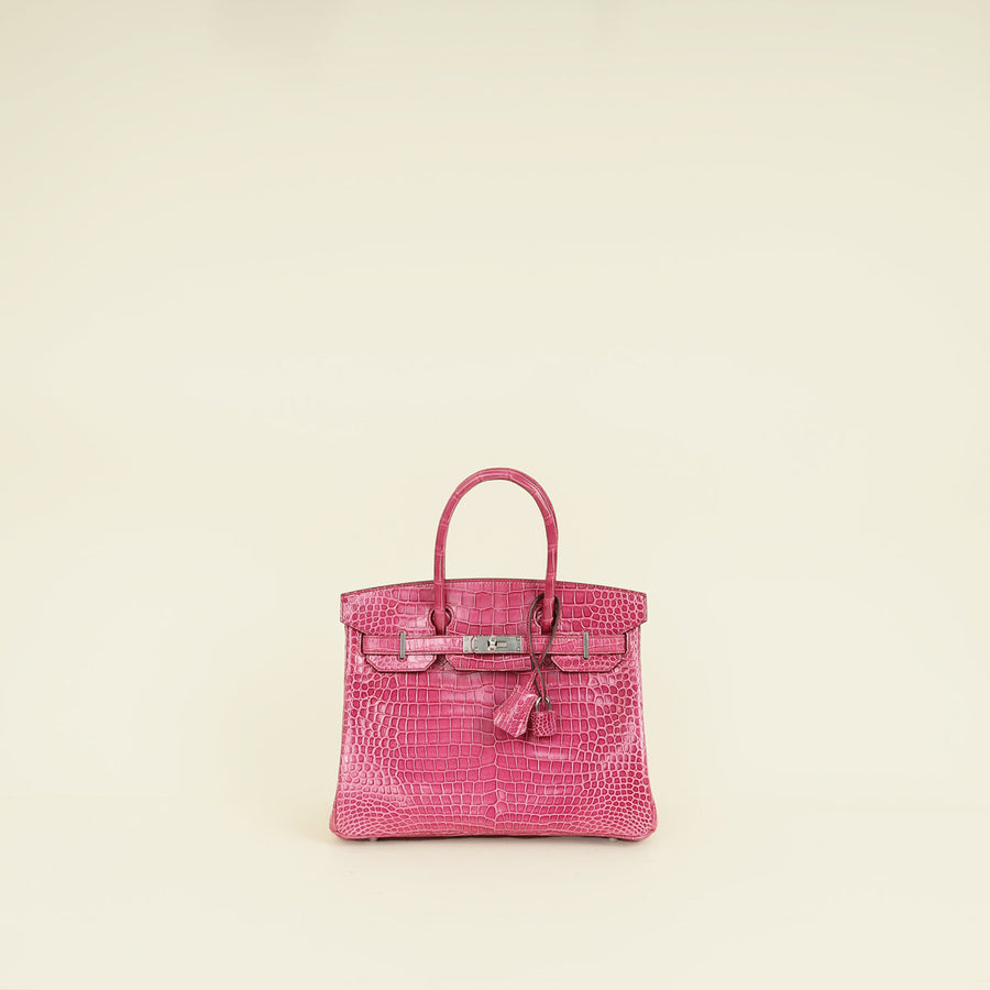 Hermes Fuchsia Porosus Crocodile Birkin Bag