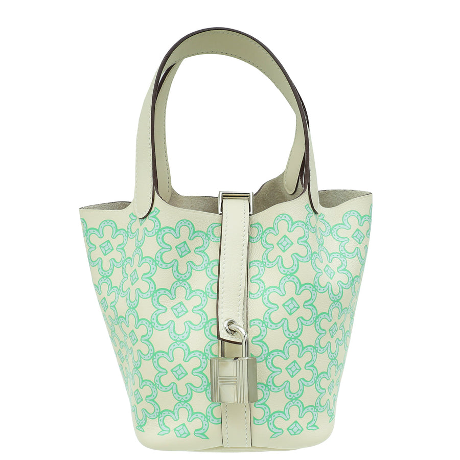 Hermes Tricolor Picotin Lock 14 Lucky Daisy Print Micro Bag