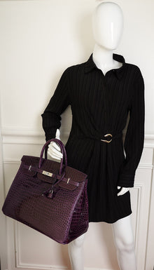 Hermes Shiny Porosus Crocodile Birkin 40