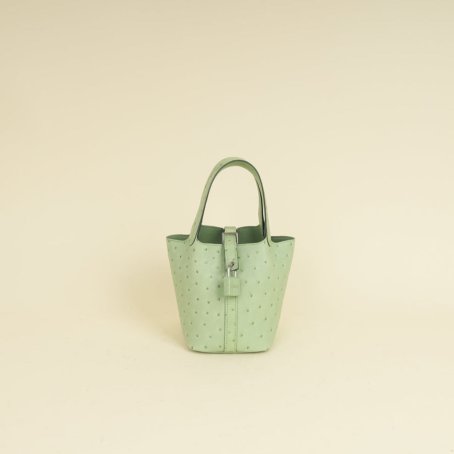 Hermes Ostrich Micro Picotin Lock 14 Bag