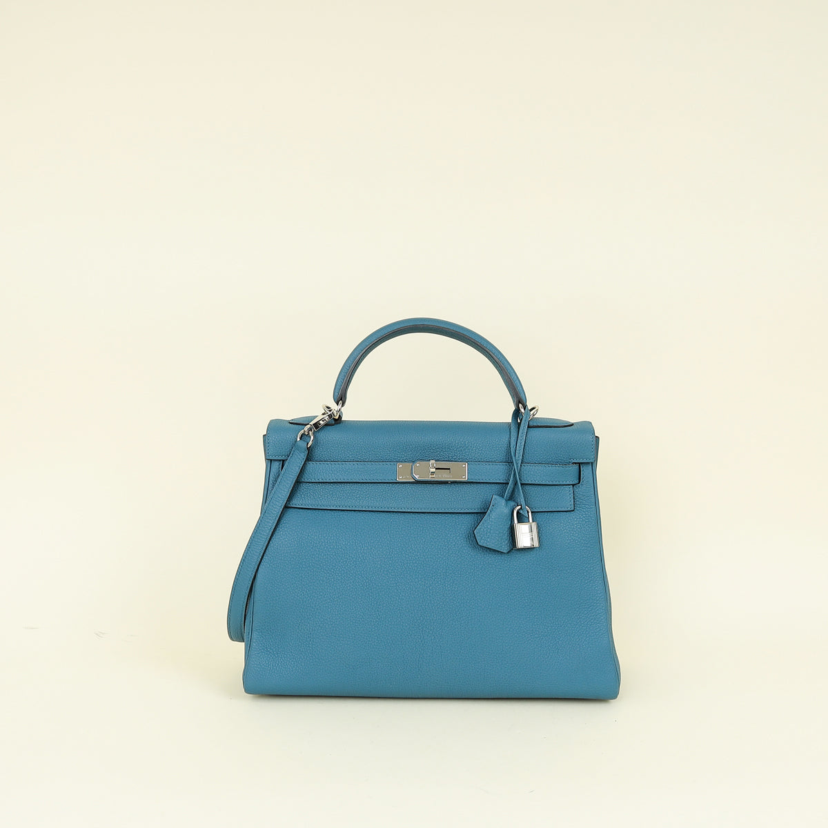 Hermes Cobalt Kelly 32 Retourne Bag