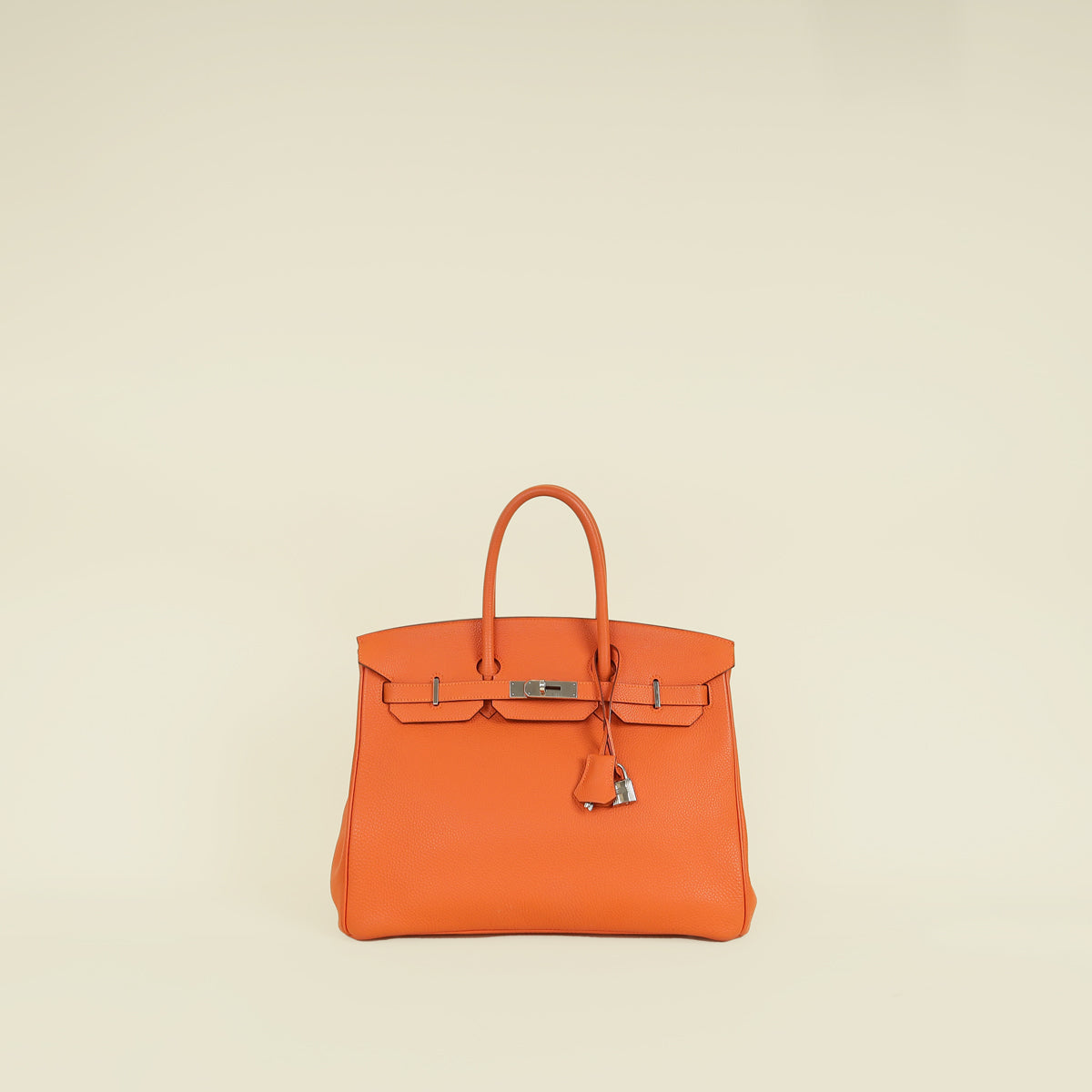 Hermes Orange Birkin 35 Evergrain Bag