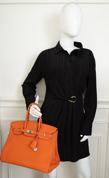 Hermes Orange Birkin 35 Evergrain Bag