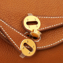 Hermes Gold Lindy II Mini Bag W/ Grain Toile Canvas Shoulder Strap
