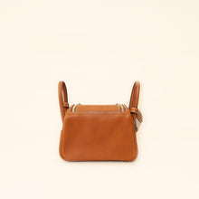 Hermes Gold Lindy II Mini Bag W/ Grain Toile Canvas Shoulder Strap