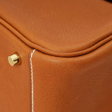 Hermes Gold Lindy II Mini Bag W/ Grain Toile Canvas Shoulder Strap