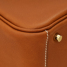 Hermes Gold Lindy II Mini Bag W/ Grain Toile Canvas Shoulder Strap