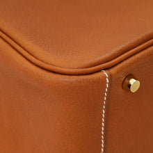Hermes Gold Lindy II Mini Bag W/ Grain Toile Canvas Shoulder Strap