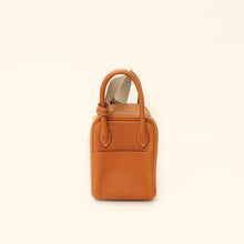 Hermes Gold Lindy II Mini Bag W/ Grain Toile Canvas Shoulder Strap