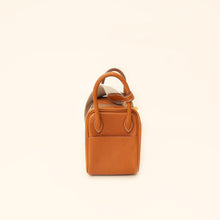 Hermes Gold Lindy II Mini Bag W/ Grain Toile Canvas Shoulder Strap
