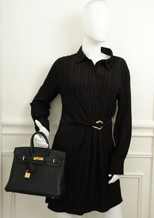 Hermes Noir Birkin 25 Bag