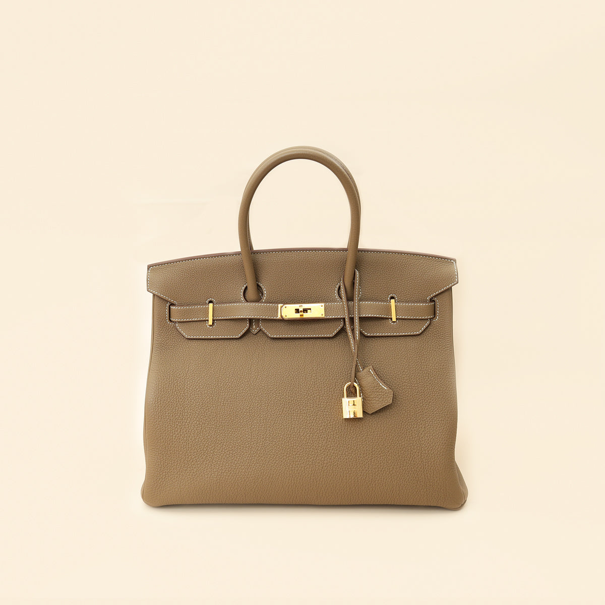 Hermes Etoupe Retourne Birkin 35 Bag